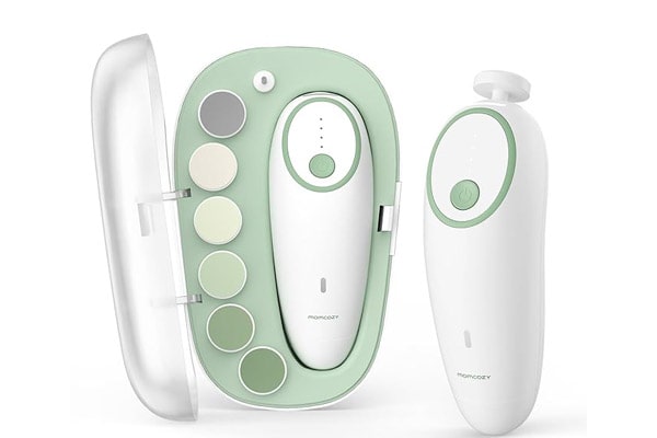 Momcozy Electric Baby Nail File: Safe, Rechargeable, and Gentle Trimmer with 7 Grinding Head Replacement Pads