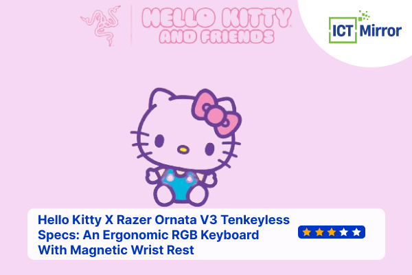 Hello Kitty X Razer Ornata V3 Tenkeyless Specs: An Ergonomic RGB Keyboard With Magnetic Wrist Rest