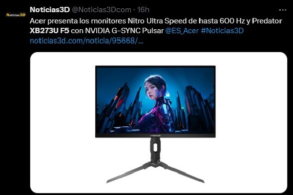 Acer Predator XB273U F5 Tech Specs